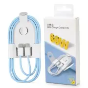 Type C Cable PD Fast Charging 60W Nylon USB C to USB C 100cm For iPhone 15-16