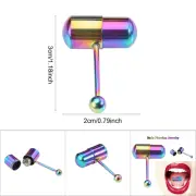 Vibrating Tongue/Belly Button Ring Stainless Steel Stud Body Piercing Jewelr FAD