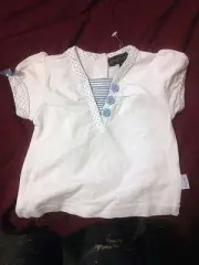 PUMPKIN PATCH FIELDS OF GOLD WHITE GRANDAD TEE BNWT SZ 0-3 mths Acc516