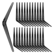 24 Pack 12" x 10" Heavy Duty Metal Shelf Brackets Floating Shelf Bracket L Br...