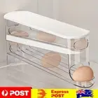 2 Tier Sliding Egg Holder Non-Slip Refrigerator Egg Storage Box for Home Kitchen