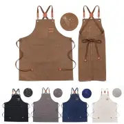Antifouling Canvas Denim Apron Catering Work Clothes Women Man