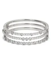 Nadri Dazzle Cubic Zirconia Triple Row Hinged Bangle Bracelet