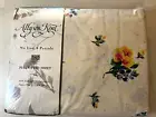 Vtg Percale Sheets Full Fitted Allyson Kent 'Marianne' white yellow dots flowers