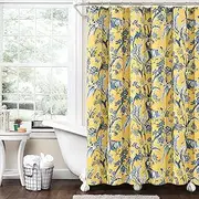 [Lush Decor] Dolores Shower Curtain, 72" x 72", Yellow