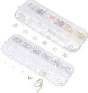 WRITWAA 2 Boxes Creative Nail Charms for Women Stylish Nail Art Decorations with Small Gems for Manicure Lovers and Professionals Durable Design