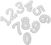 NUOBESTY 10pcs Imitation Pearl Number Stickers 0-9 Self Adhesive Craft Applique Patches for DIY Clothing Shirts Coats