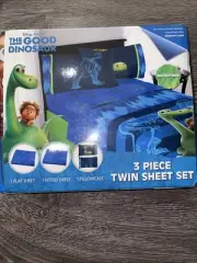 Pixar The Good Dinosaur 3 Pc Twin Sheet Set 1flat/1fitted/1pillow Case
