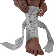 Bodyassist Sports Lock Lace-Up Ankle Guard, White Medium