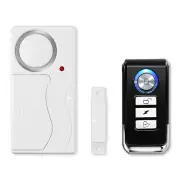 Mini Window Door Alarm Magnetic Sensor Wireless 433MHz with Remote Control White