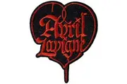 Avril Lavigne Heart Iron On Patch (Black/Red) (One Size)
