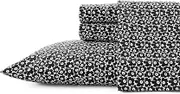 MARIMEKKO - Queen Sheets, Cotton Percale Bedding Set, Crisp & Cool Home Decor (Pikkuinen Unikko Black, Queen)
