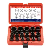 Genius Tools 1/2 Dr 17pc Metric Impact Socket Set TF-417MB
