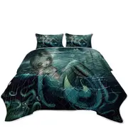 Scary Underwater Art Innsmouth Mermaid Coverlet