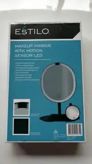 estilo makeup mirror with/ motion sensor led and rechargeable