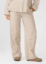 [Lorna Jane] Flannel Lounge Pants in Print, Size - Small S Latte Check