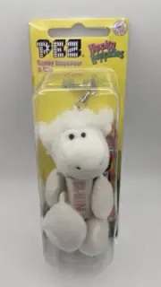 2009 PEZ Candy Dispenser & Key Chain Plush Petz Barnyard Babies Sheep *SEALED*