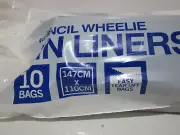 GLITZ 240 LITRE GARBAGE / WHEELIE BIN LINERS. PK10 BAGS. TEAR OFF ROLL.