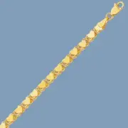 3D 3mm Reversible Mirror Heart Anklet Ankle Bracelet Real Solid 10K Yellow Gold