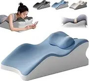 2025 New Model Relaxcush Ergonomic Pillow,Relax Cush Pillow, Supports Posture in Any Position, Stomach Sleeping Pillow with Removable Cover,Suitable for Massage, Reading (Blue)