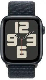 Apple Watch SE (2022) - 32GB - GPS - 44mm - Midnight - Aluminum - Midnight - Sport Loop Band - One Size - Rubber - Refurbished (Premium Condition)