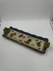 Western Canyon Ranch Christmas Snack Trinket Tray 14"x4.5" Cowboy Hat Boot Cacti