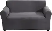 NUZAMAS Printed Stretch Sofa Cover Removable Washable Couch Cover Super Soft Sofa Slipcover for 2 Seater 145-185cm(Grey)