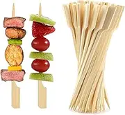 HDPIYRE 200PCS Bamboo Skewers, Flat Paddle Wooden Skewers for Appetizers, Grilling, Barbeque, Food Picks, Cocktail Picks for Party
