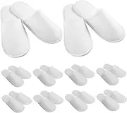 [Whyzsjnclg] Disposable Shoes for Guests, 10 Pairs Hotel Slippers, Non-Slip Spa Slippers Travel Slippers for Salon Party Wedding Fits Up to US Men Size 8.5 & Women Size 10 Disposable Slippers