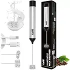 Kaffe Rechargeable Milk Frother - New Upgraded Motor - Includes Two Whisk Siz...