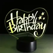 Birthday 3D Illusion Night Light 7 Colors Change Touch Lamp for Bedroom Gift