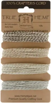 Hemptique Hemp Metallic Cord 10lb-Vintage 168' (Pack of 3)