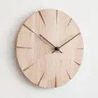 Wooden Wall Clock Non Ticking Silent 30cm/11.81inch Round Housewarming Gift