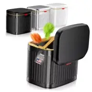 Stainless Hanging Trash Can with Lid, 4L Kitchen Compost Bin for Matte black