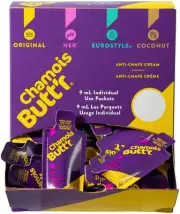 Chamois Butt'r Her': 0.3oz Packet, POP Box of 75 Paraben And Gluten Free