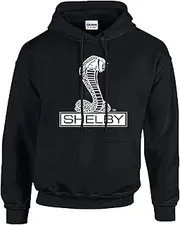 [Trenz Shirt Company] Ford Mustang Shelby Cobra Hooded Sweatshirt Blue and Red Hoodie Hood Racing Performance Tough Muscle Car Design Black