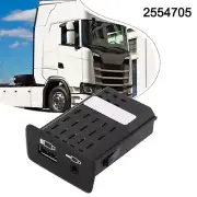 Sleek Black Car Panel with USB & AUX Socket for SCANIA L P G R Sseries Trucks