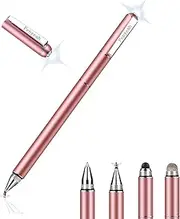 Penyeah Universal Styli, Diamond Stylus Pen for Touch Screens,High Sensitivity Disc Mesh Rubber Tip Capacitive Pen for iPhone/ipad pro/Mini/Air/Android/Microsoft/Fire Tablet - Rose Gold