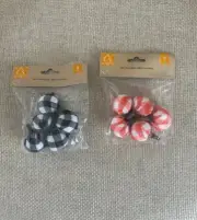 New Set of 10 MINI Fall Buffalo Plaid Pumpkins Tabletop Decor Vase Filler Craft