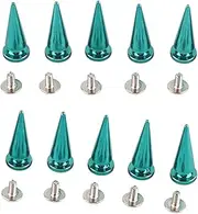 ANKROYU 10set 10×26mm Leather Rivet, Copper Rivet Metal Stud, Cloth Rivet Stud, Leather Metal Stud with Screw Set, for DIY Leather Craft Bag Shoe(Dazzle Blue)