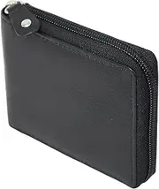 [florentino] Men's RFID Security Lined Zip-Around Leather Wallet Full Grain Cow Hide Leather. 11011
