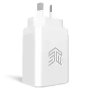 STM GaN 35W Dual Port USB-C Power Adapter - White