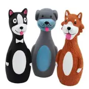 3 Pack 5.7 Inch Squeaky Latex Dog Toys Standing Stick Dog Dog Toy Puppy Fetch