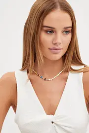 Multi Lucite Decor Necklace - Size ONE, Women's Ring