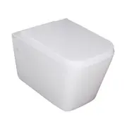 550*345*320mm Poseidon Qubist Gloss White Box Rim Wall Hung Pan