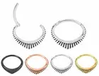 1 Pair 16G Stainless Steel Hinged Hoop Huggie Sculptured Oval Sleeper Earrings