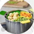 Silicone Steaming Bowl Silicone Steam Cooker Steamer Basket Saucepan Divider