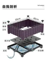 在飛比找松果購物優惠-種植箱 種菜箱 花盆 種菜盆 陽台種菜 種菜神器 盆栽架 園