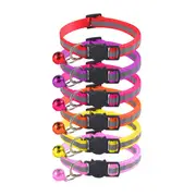 Catzon 6Pcs Breakaway Cat Collar with Bell Stripe Reflective Collars A