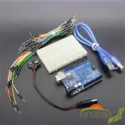 ATmega328P Starter Kit w/ 400 Point Breadboard, 65 Jumpers, USB, Battery Cables